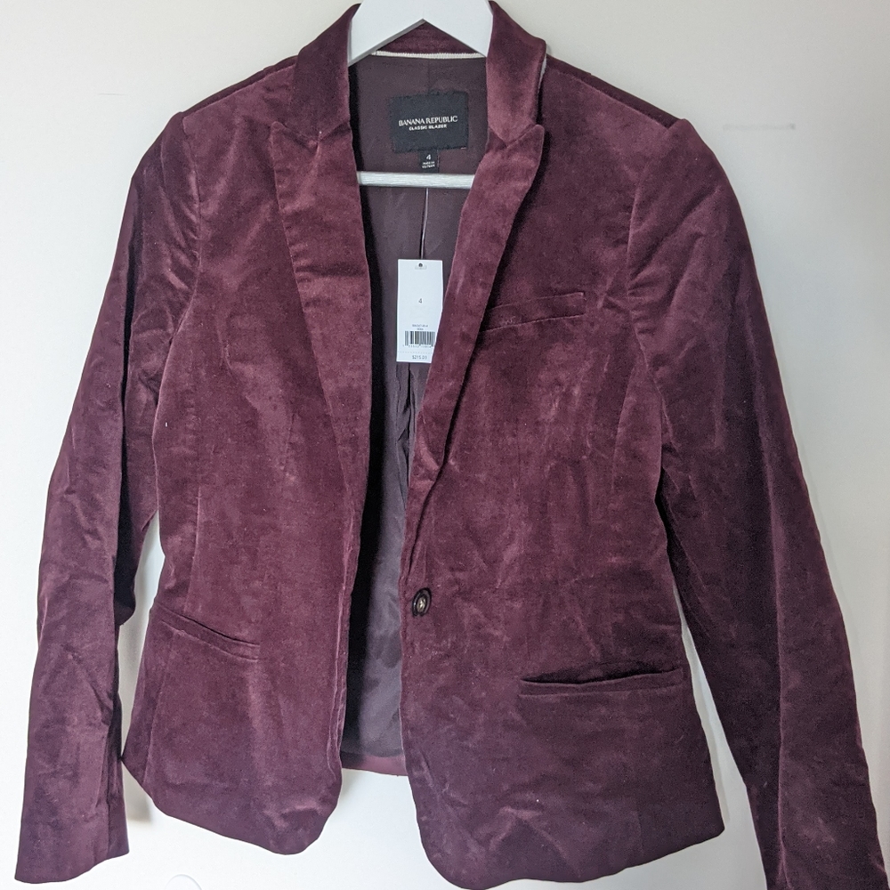 Banana Republic velvet blazer NWT